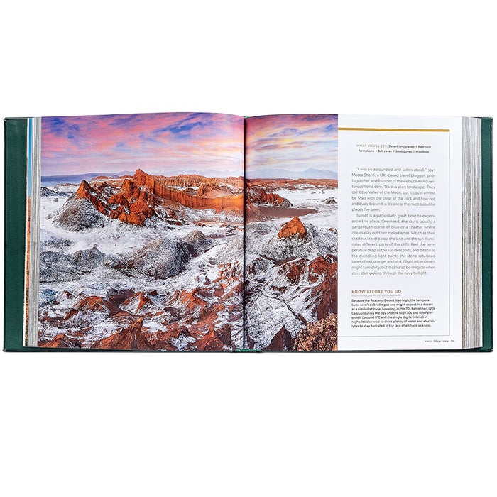 100 Hikes Of A Lifetime - Green Bonded Leather - Image 3